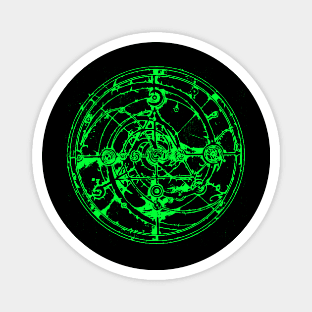 Wheel Of Congruence Redux Green Magnet by BarrySullivan